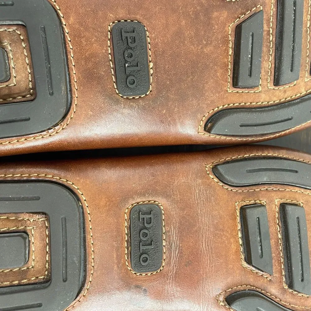 Polo Ralph Lauren Shoes Mens 10.5 D Brown Leather Driving Loafers Buckle - Picture 10 of 10